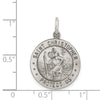 Curata 925 Sterling Silver 18" 23x18mm Soccer St.Christopher Medal Charm Pendant Necklace