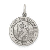 Curata 925 Sterling Silver 18" 23x18mm Soccer St.Christopher Medal Charm Pendant Necklace