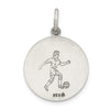 Curata 925 Sterling Silver 18" 23x18mm Soccer St.Christopher Medal Charm Pendant Necklace