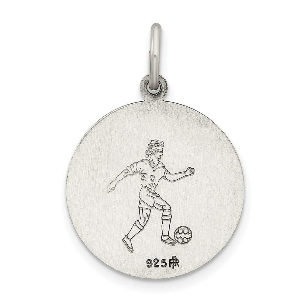 Curata 925 Sterling Silver 18" 23x18mm Soccer St.Christopher Medal Charm Pendant Necklace