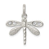 Curata 925 Sterling Silver 18" 24x22mm Crystal Dragonfly Charm Pendant Necklace