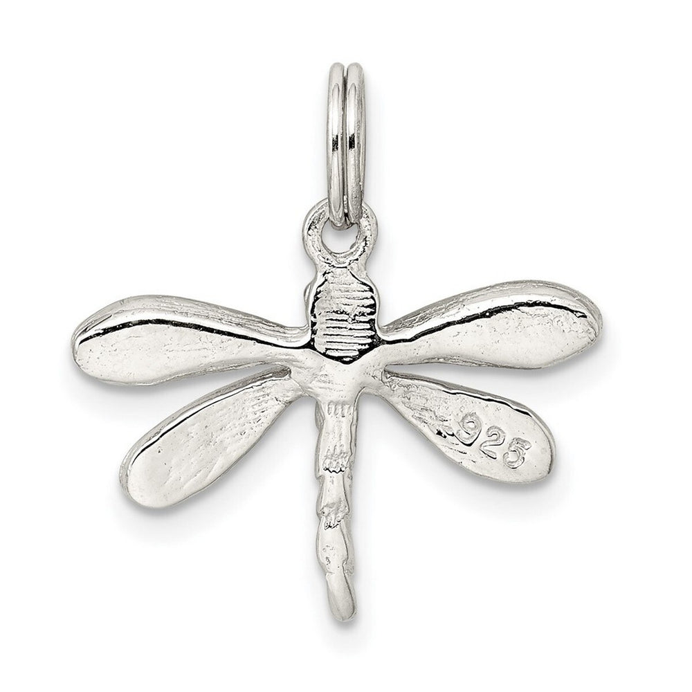 Curata 925 Sterling Silver 18" 24x22mm Crystal Dragonfly Charm Pendant Necklace