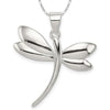 Curata 925 Sterling Silver 18" 25mm Polished Dragonfly Pendant Necklace