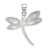 Curata 925 Sterling Silver 18" 25mm Polished Dragonfly Pendant Necklace