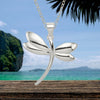 Curata 925 Sterling Silver 18" 25mm Polished Dragonfly Pendant Necklace