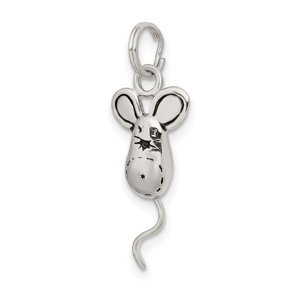 Curata 925 Sterling Silver 18" 25x11mm Mouse Charm Pendant Necklace