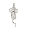 Curata 925 Sterling Silver 18" 25x11mm Mouse Charm Pendant Necklace