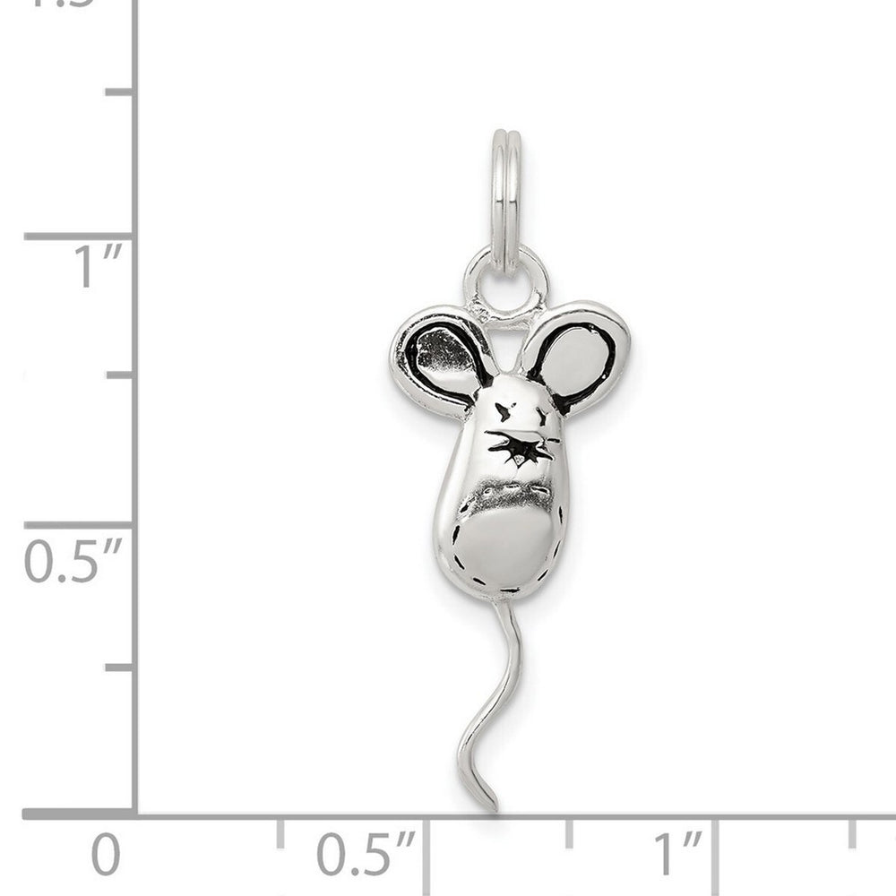 Curata 925 Sterling Silver 18" 25x11mm Mouse Charm Pendant Necklace