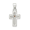 Curata 925 Sterling Silver 18" 25x12mm Enameled With MuStard Seed Cross Pendant Necklace