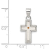 Curata 925 Sterling Silver 18" 25x12mm Enameled With MuStard Seed Cross Pendant Necklace