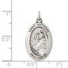 Curata 925 Sterling Silver 18" 25x15mm Satin Saint Anthony Medal Pendant Necklace