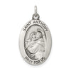 Curata 925 Sterling Silver 18" 25x15mm Satin Saint Anthony Medal Pendant Necklace