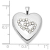 Curata 925 Sterling Silver 18" 25x19.5mm Crystal Double Hearts Photo Locket Necklace