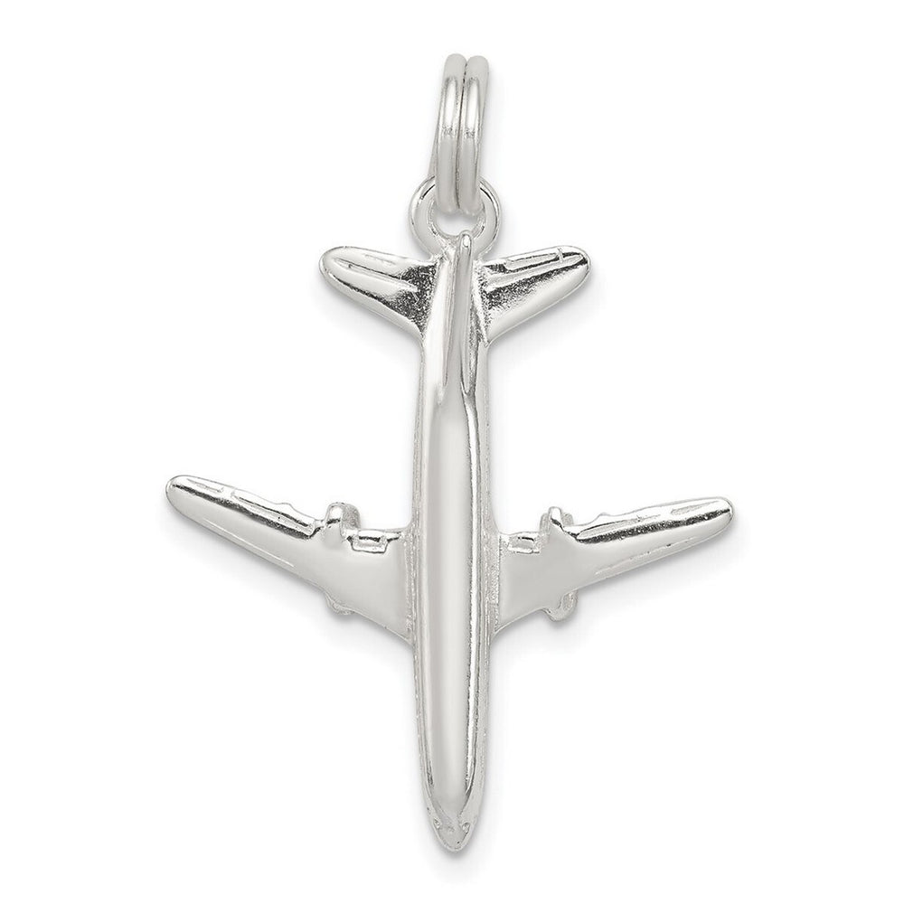 Curata 925 Sterling Silver 18" 25x22mm Airplane Charm Pendant Necklace