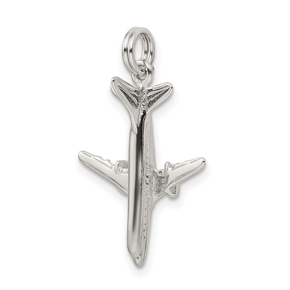 Curata 925 Sterling Silver 18" 25x22mm Airplane Charm Pendant Necklace