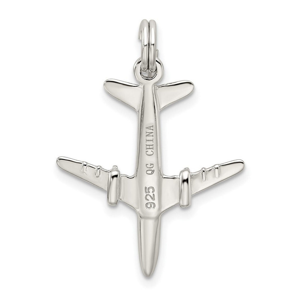 Curata 925 Sterling Silver 18" 25x22mm Airplane Charm Pendant Necklace