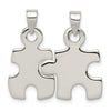 Curata 925 Sterling Silver 18" 26x12mm Puzzle Pieces Pendant Necklace