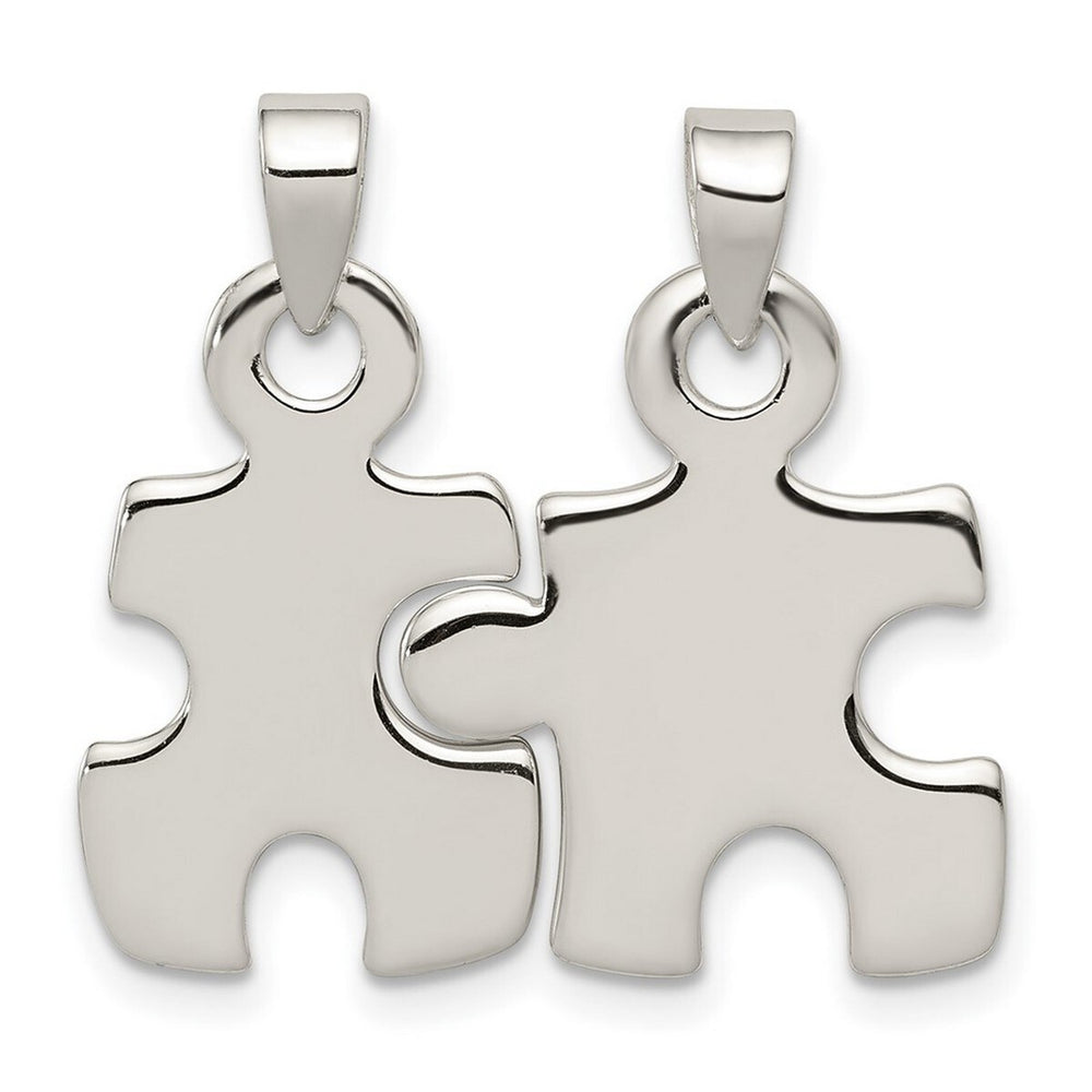 Curata 925 Sterling Silver 18" 26x12mm Puzzle Pieces Pendant Necklace