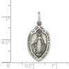 Curata 925 Sterling Silver 18" 26x13mm Small Miraculous Medal Pendant Necklace