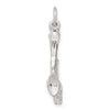 Curata 925 Sterling Silver 18" 28x10mm Knifefork and Spoon Charm Pendant Necklace