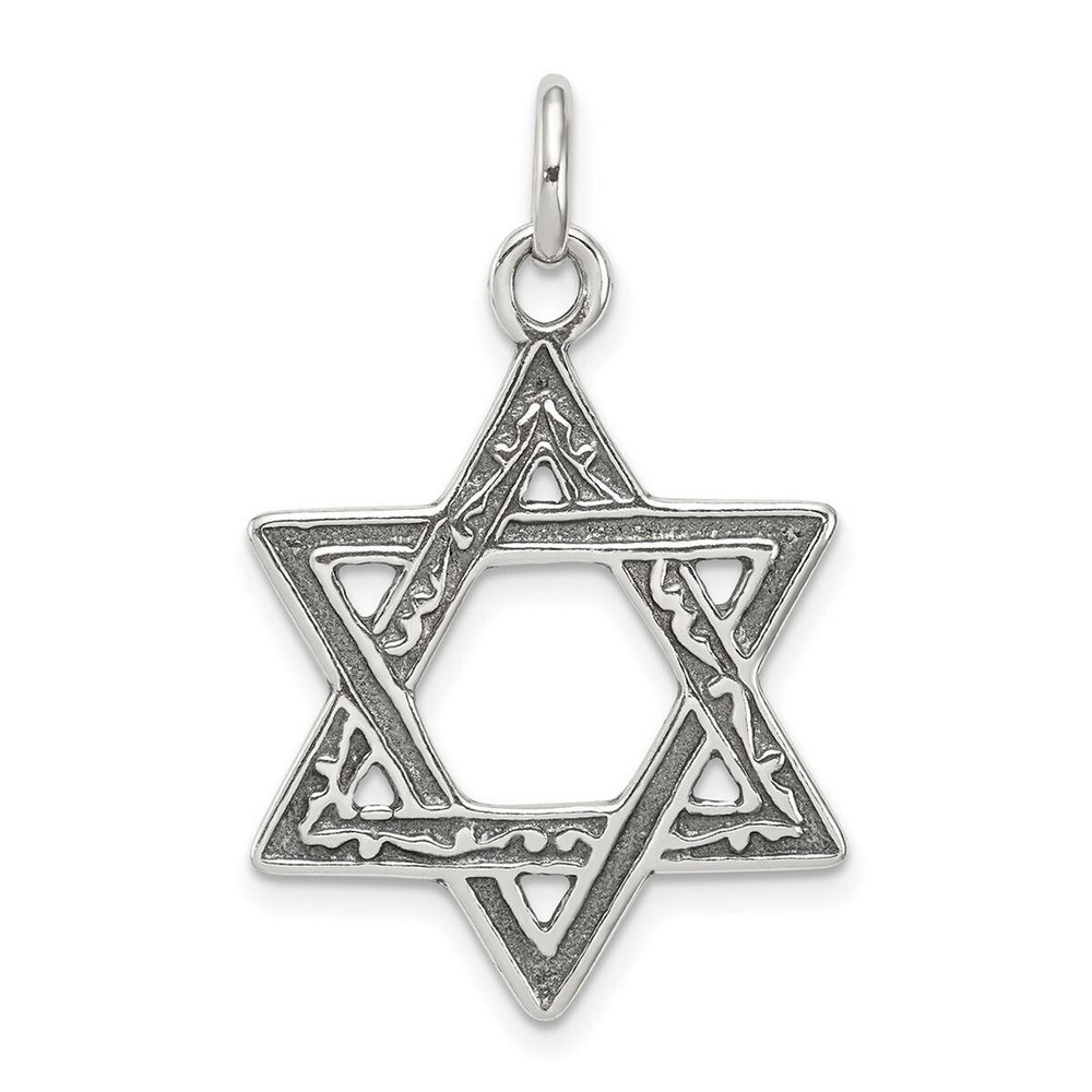 Curata 925 Sterling Silver 18" 28x20mm Judaica Star of David Charm Pendant Necklace