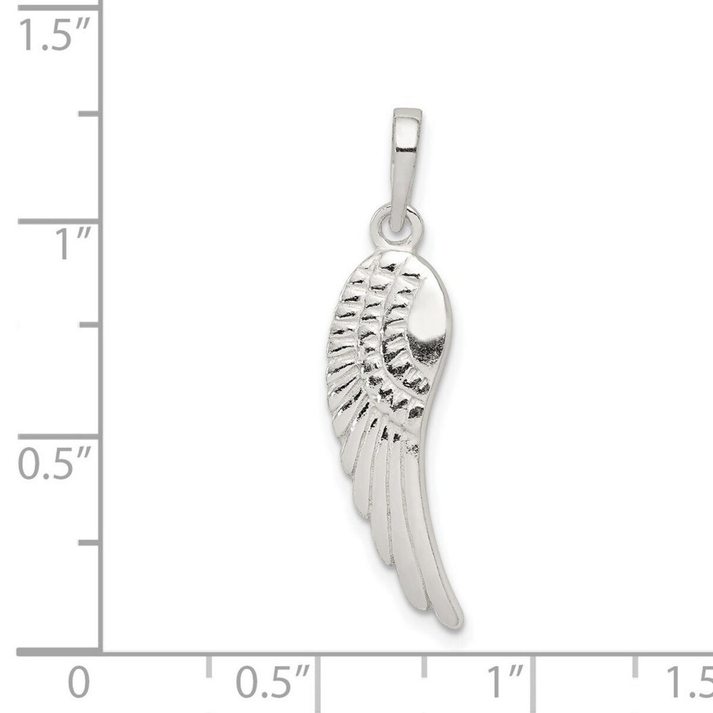 Curata 925 Sterling Silver 18" 30.88x8.67mm Angel Wing Pendant Necklace