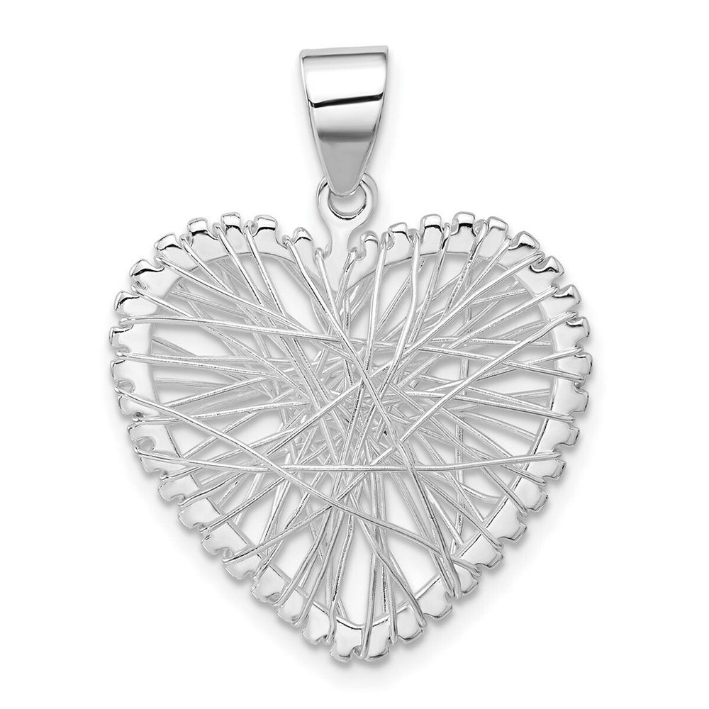 Curata 925 Sterling Silver 18" 31.9x25mmModern Zig Zag Heart Pendant Necklace