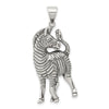 Curata 925 Sterling Silver 18" 35x18mm Open back Zebra Pendant Necklace