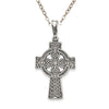 Curata 925 Sterling Silver 18" 36x19mm Mens Antiqued Celtic Cross Necklace