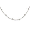 Curata 925 Sterling Silver 18" Bead Station Singapore Chain Necklace