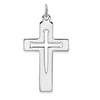 Curata 925 Sterling Silver 18" Mens 39x22mm Cut-out Nail Cross Pendant Necklace