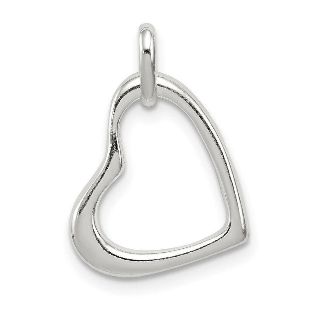 Curata 925 Sterling Silver 18" Polished 18x14mm Sideways Heart Pendant Necklace