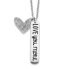 Curata 925 Sterling Silver 18" Rhodium Plated Heart Love You More Necklace