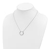 Curata 925 Sterling Silver 18" Rhodium Plated Open Hexagon Necklace