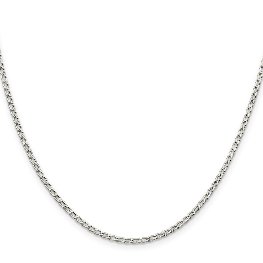 Curata 925 Sterling Silver 2.0mm Open Link Chain Necklace Options: 16 18 20 24