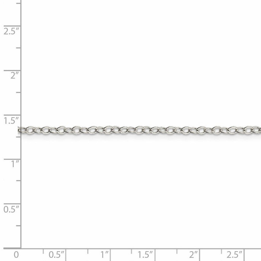 Curata 925 Sterling Silver 2.5mm Flat Open Oval Cable Chain NecklaceOptions: 16 18 20 24