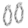 Curata 925 Sterling Silver 20x2mm Antiqued Roped Twisted Hoop Earrings