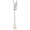 Curata 925 Sterling Silver 24" 7-8mm Freshwater Cultured Pearl Infinity Lariat Necklace