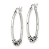 Curata 925 Sterling Silver 25x 27mm Hoop Earrings