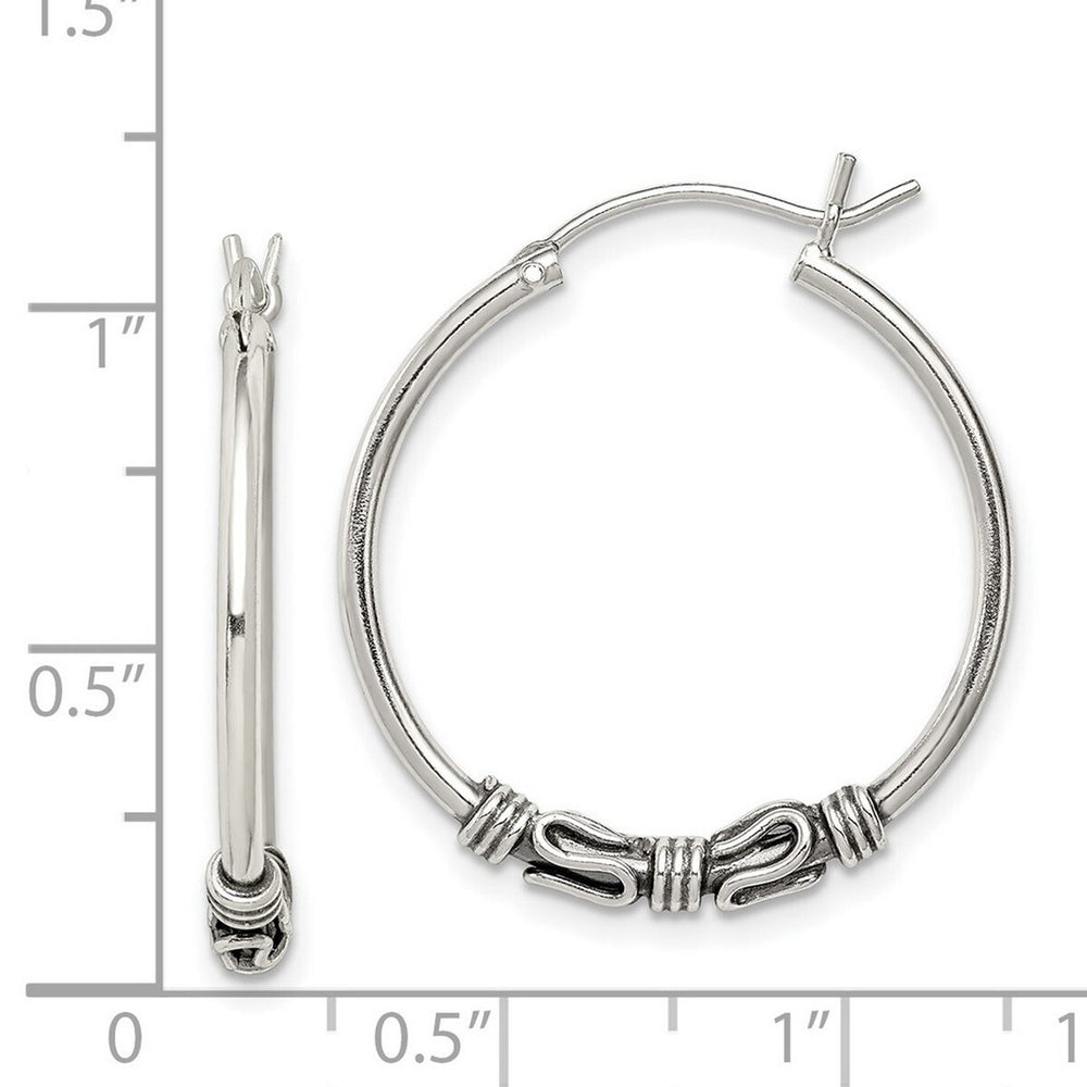 Curata 925 Sterling Silver 25x 27mm Hoop Earrings