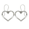 Curata 925 Sterling Silver 25x32mm Large Open Heart Dangle Earrings