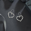 Curata 925 Sterling Silver 25x32mm Large Open Heart Dangle Earrings