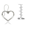 Curata 925 Sterling Silver 25x32mm Large Open Heart Dangle Earrings