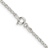 Curata 925 Sterling Silver 2mm 8 Side Diamond-Cut Cable Chain Necklace Options: 16 18 20 24 30