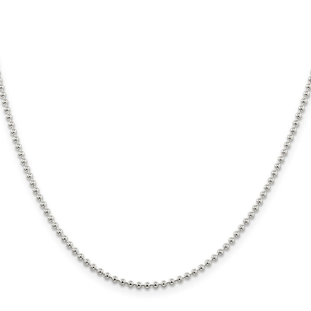 Curata 925 Sterling Silver 2mm Beaded Necklace Options: 16 18 20 24