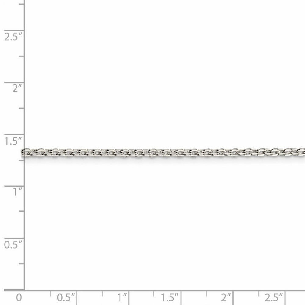 Curata 925 Sterling Silver 2mm Flat Cable Chain Necklace Options: 16 18 20 22 24