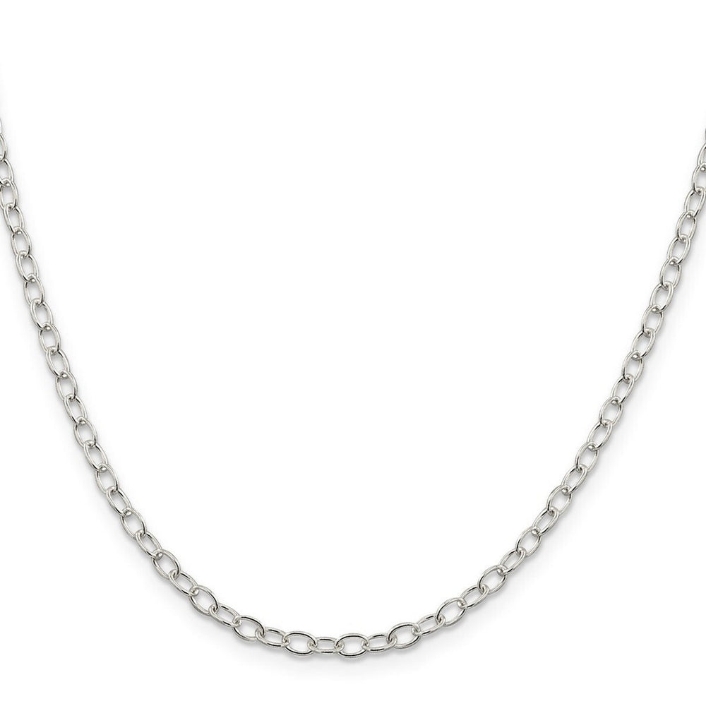 Curata 925 Sterling Silver 3.40mm Oval Cable Chain Necklace Options: 16 18 20 22 24 26 28 30