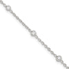 Curata 925 Sterling Silver 3.7mm 9" or 10" CZ by the Yard Anklet (1" Extender)