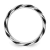 Curata 925 Sterling Silver 4mm Polished Twisted Black Enameled Ring