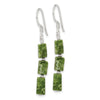 Curata 925 Sterling Silver 4x42mm Hook Green Russian Serpentine Stone Dangle Earrings